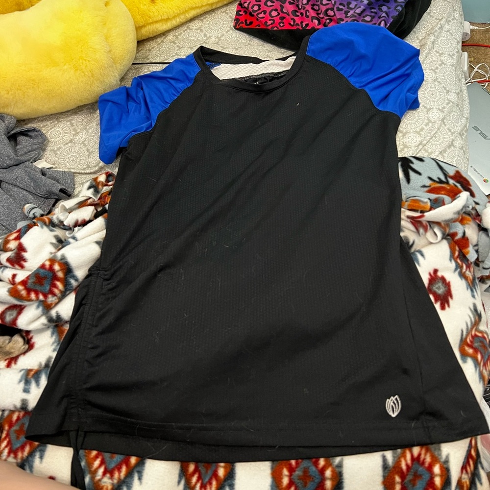 Small blue black an white t shirt good condition